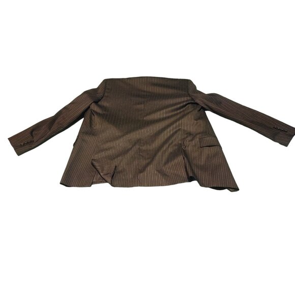 Louis Raphael Luxe Piece Suit Charcoal Gray Pinstripe Blazer Jacket Coat 40R 34W - Picture 4 of 12